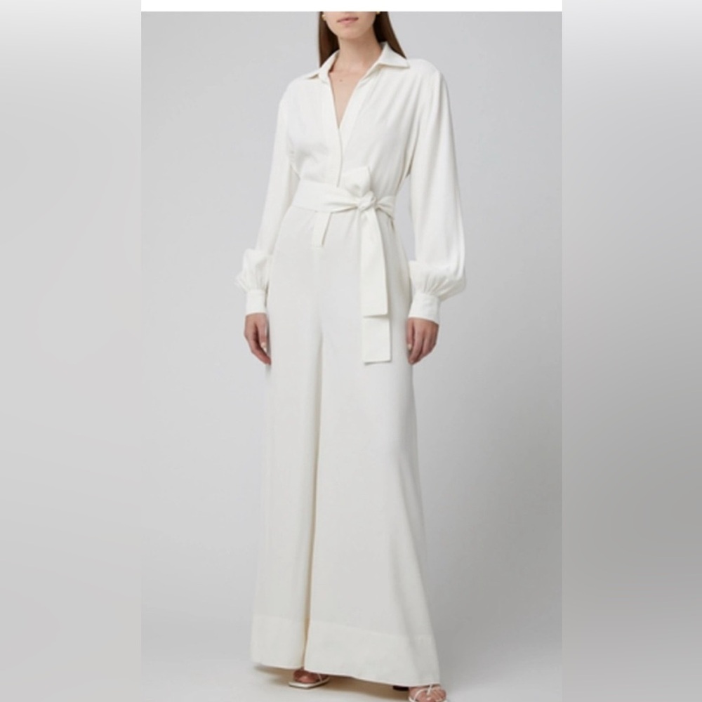 CO Belted Cream Jumpsuit - Co-Collections
